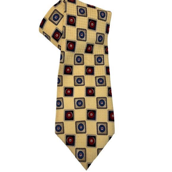 Monsieur Givenchi 90s Vintage Silk Yellow Tie 4" x 59"  EUC Lined 6814 USA Check - Picture 5 of 11